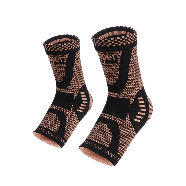 2pcs Copper Fiber Sports Ankle Pads Nylon Knitted Breathable Protective Gear, Black Orange S, Black Orange M, Black Orange L, Black Orange XL