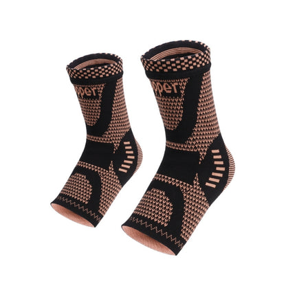 2pcs Copper Fiber Sports Ankle Pads Nylon Knitted Breathable Protective Gear, Black Orange S, Black Orange M, Black Orange L, Black Orange XL