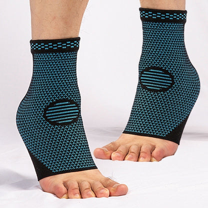 1pair Nylon Knitted Ankle Pads Compression Support Anti-Sprain Cycling Protective Gear, Blue S, Blue M, Blue L, Black S, Black M, Black L, White S, White M, White L