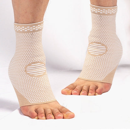 1pair Nylon Knitted Ankle Pads Compression Support Anti-Sprain Cycling Protective Gear, Blue S, Blue M, Blue L, Black S, Black M, Black L, White S, White M, White L