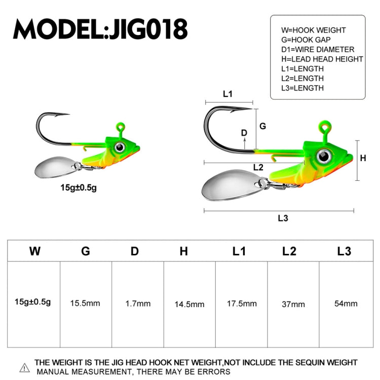Lead Material Fish Shape Anti-hanging Bottom Hook, 15g