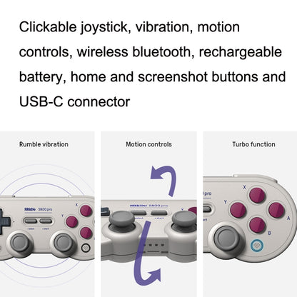 8Bitdo SN30ProG Vibration Burst Somatosensory Wireless Bluetooth Gamepad For Switch, SN30ProG