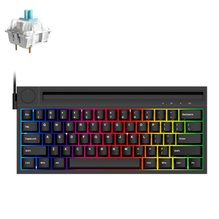 Ajazz K620T 62 Keys Bluetooth Wireless Dual Mode Mechanical Keyboard, Style:, Blue Shaft (Black), Pink Shaft (Black), Blue Shaft (White), Pink Shaft (White)