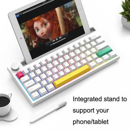 Ajazz K620T 62 Keys Bluetooth Wireless Dual Mode Mechanical Keyboard, Style:, Blue Shaft (Black), Pink Shaft (Black), Blue Shaft (White), Pink Shaft (White)
