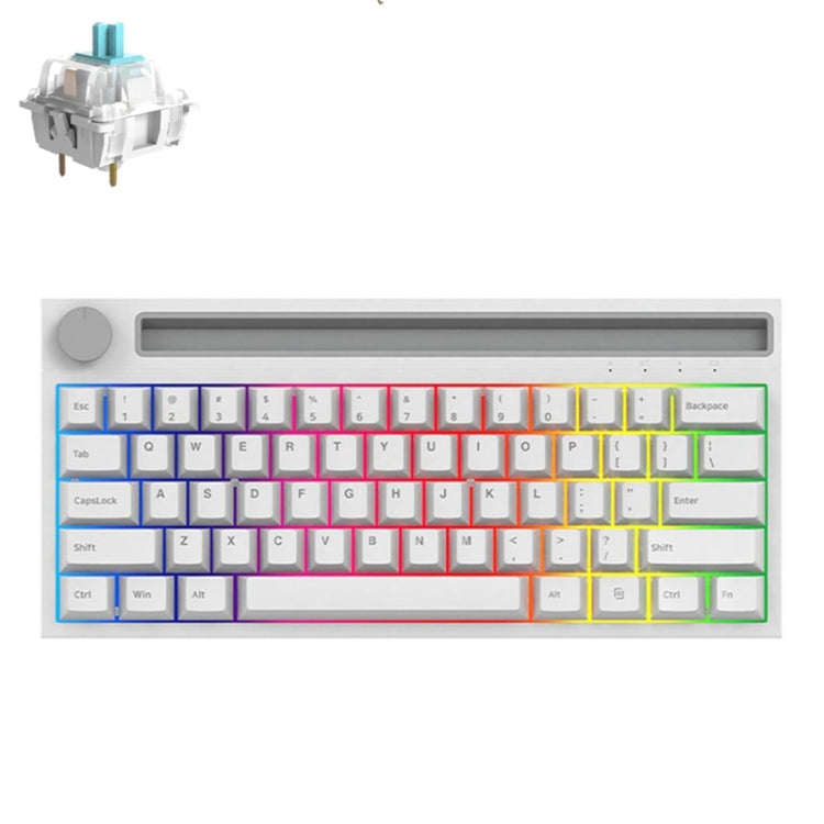 Ajazz K620T 62 Keys Bluetooth Wireless Dual Mode Mechanical Keyboard, Style:, Blue Shaft (Black), Pink Shaft (Black), Blue Shaft (White), Pink Shaft (White)
