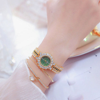BS Bee Sister FA1580 Sparkling Full Diamond Watch Temperament Women Chain Watch, Golden Green, Golden Blue, Silver Blue, Rose Coffee