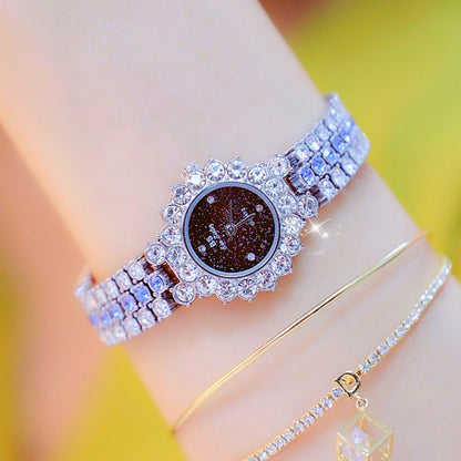 BS Bee Sister FA1580 Sparkling Full Diamond Watch Temperament Women Chain Watch, Golden Green, Golden Blue, Silver Blue, Rose Coffee