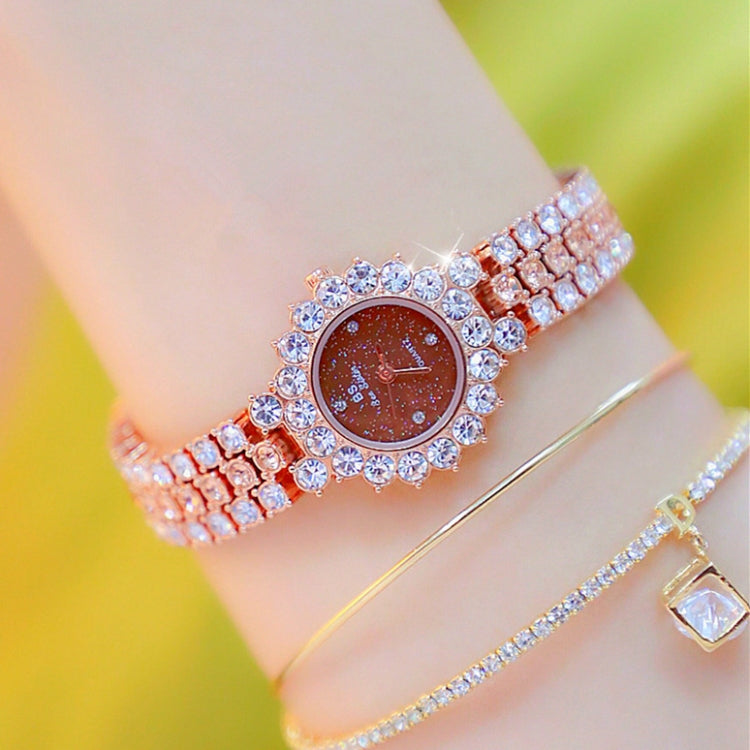 BS Bee Sister FA1580 Sparkling Full Diamond Watch Temperament Women Chain Watch, Golden Green, Golden Blue, Silver Blue, Rose Coffee