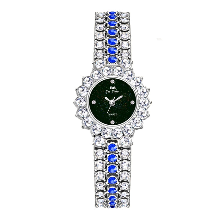 BS Bee Sister FA1580 Sparkling Full Diamond Watch Temperament Women Chain Watch, Golden Green, Golden Blue, Silver Blue, Rose Coffee