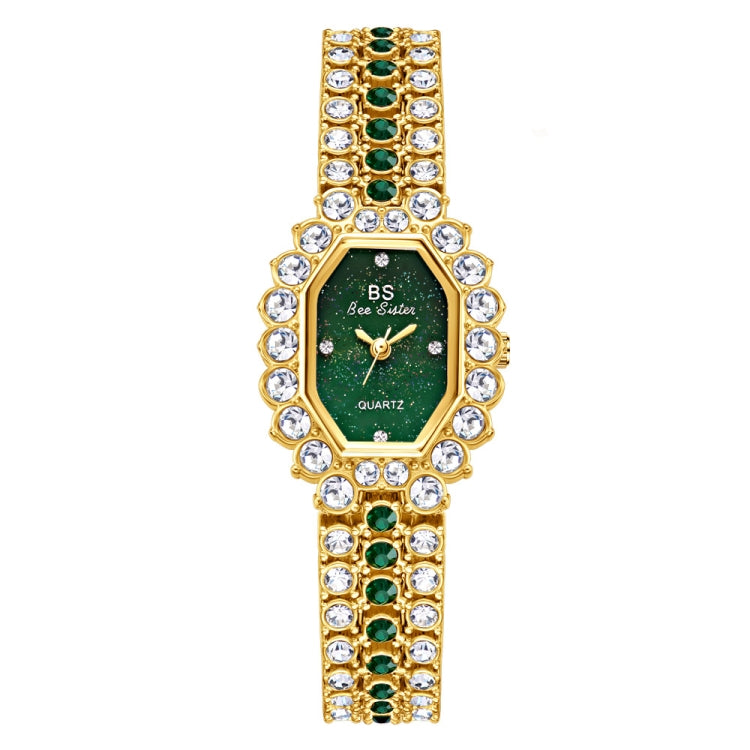 BS Bee Sister  FA1581 Niche Glitter Full Diamond Women Watch, Golden Green, Silver Blue, Rose Coffee, Silver Green
