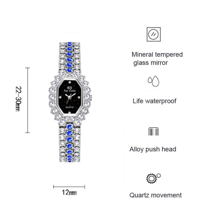 BS Bee Sister  FA1581 Niche Glitter Full Diamond Women Watch, Golden Green, Silver Blue, Rose Coffee, Silver Green
