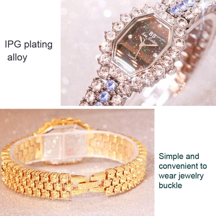BS Bee Sister  FA1581 Niche Glitter Full Diamond Women Watch, Golden Green, Silver Blue, Rose Coffee, Silver Green