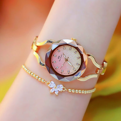BS Bee Sister  FA1565  Aurora Star Diamond Ladies Chain Watch, Silver, Gold, Rose Gold