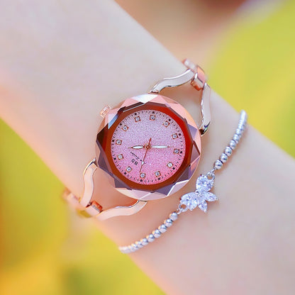 BS Bee Sister  FA1565  Aurora Star Diamond Ladies Chain Watch, Silver, Gold, Rose Gold