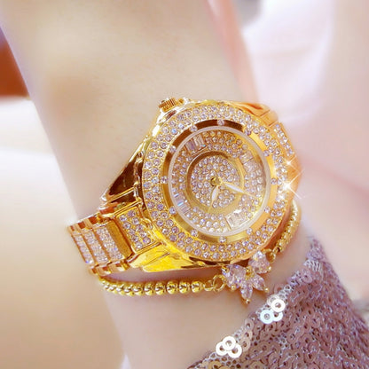 BS Bee Sister FA0917L  Niche Full Diamond Ladies Watch, Gold, Silver, Rose Gold