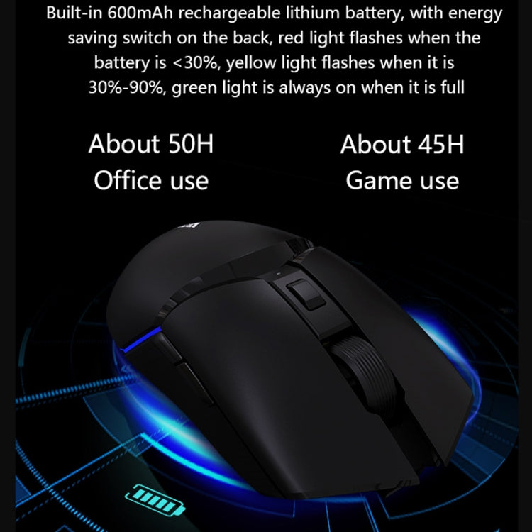 Ajazz I309Pro 1600 DPI 8 Keys Dual Mode Gaming Wireless Bluetooth Mouse