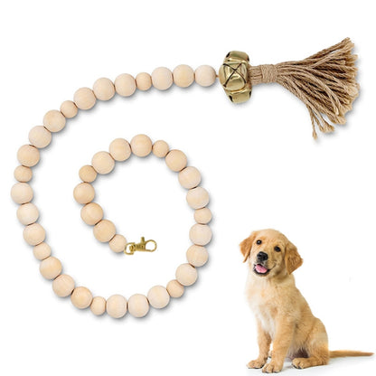 Dog Doorbell Dog Trainer Hanging Rope Funny Cat Toy,Style:, Wooden Beads Gold, Wooden Beads Silver, Wooden Beads Copper, Braided Open Mouth Bell - Bronze, Braided Cross Bell - Silver