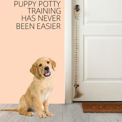 Dog Doorbell Dog Trainer Hanging Rope Funny Cat Toy,Style:, Wooden Beads Gold, Wooden Beads Silver, Wooden Beads Copper, Braided Open Mouth Bell - Bronze, Braided Cross Bell - Silver