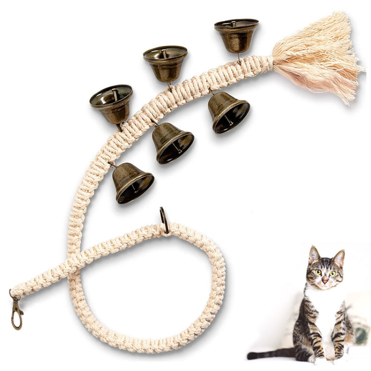 Dog Doorbell Dog Trainer Hanging Rope Funny Cat Toy,Style:, Wooden Beads Gold, Wooden Beads Silver, Wooden Beads Copper, Braided Open Mouth Bell - Bronze, Braided Cross Bell - Silver