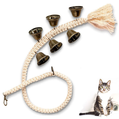 Dog Doorbell Dog Trainer Hanging Rope Funny Cat Toy,Style:, Wooden Beads Gold, Wooden Beads Silver, Wooden Beads Copper, Braided Open Mouth Bell - Bronze, Braided Cross Bell - Silver
