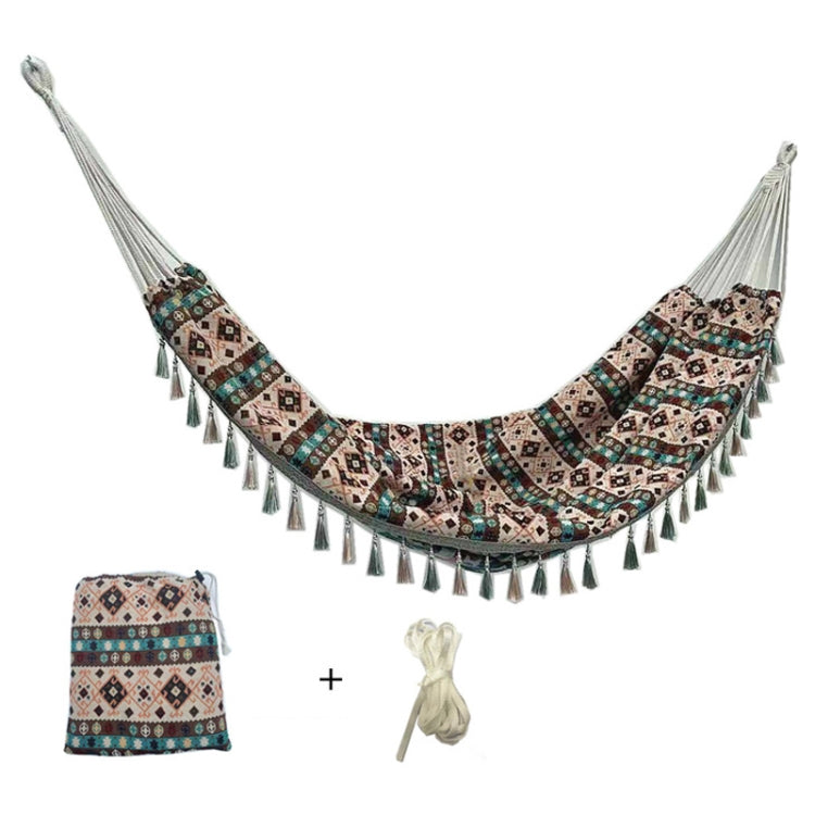 Jacquard Canvas Double Plus Hammock Outdoor Indoor Tassel Hammock, 705, 706