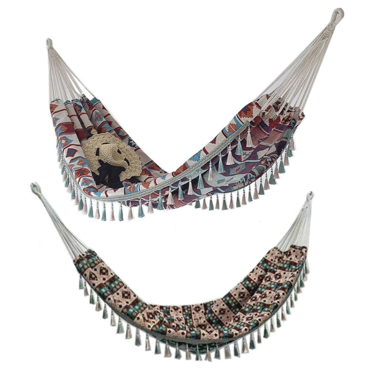Jacquard Canvas Double Plus Hammock Outdoor Indoor Tassel Hammock, 705, 706