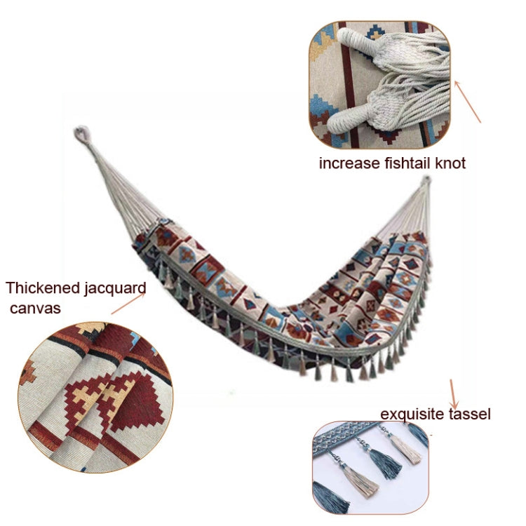 Jacquard Canvas Double Plus Hammock Outdoor Indoor Tassel Hammock, 705, 706