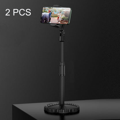 2 PCS Multifunctional Live Telescopic Mobile Phone Desktop Bracket, Classic Black, Ivory White, Dark Night Green, Active Orange, Noble Purple, Mint Green, Cherry Blossom Pink