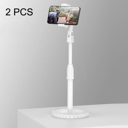 2 PCS Multifunctional Live Telescopic Mobile Phone Desktop Bracket, Classic Black, Ivory White, Dark Night Green, Active Orange, Noble Purple, Mint Green, Cherry Blossom Pink