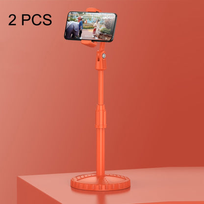 2 PCS Multifunctional Live Telescopic Mobile Phone Desktop Bracket, Classic Black, Ivory White, Dark Night Green, Active Orange, Noble Purple, Mint Green, Cherry Blossom Pink