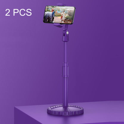 2 PCS Multifunctional Live Telescopic Mobile Phone Desktop Bracket, Classic Black, Ivory White, Dark Night Green, Active Orange, Noble Purple, Mint Green, Cherry Blossom Pink