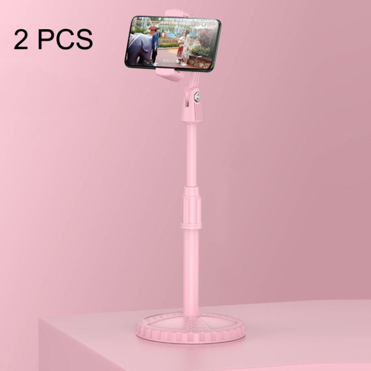 2 PCS Multifunctional Live Telescopic Mobile Phone Desktop Bracket, Classic Black, Ivory White, Dark Night Green, Active Orange, Noble Purple, Mint Green, Cherry Blossom Pink