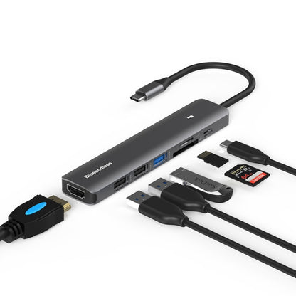 Blueendless Type-C+USB 3.0/2.0+HDMI4K HUB, Specification:, 5 in 1 USB 3.0/2.0, 7 in 1