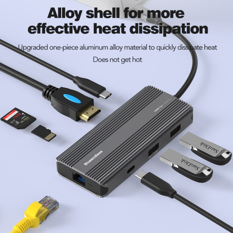Blueendless 8K/30Hz Type-C To Gigabit Ethernet USB3.1 Docking Station