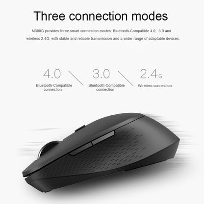 Rapoo M300G 1600DPI 3 Keys Laptop Office Silent Wireless Bluetooth Mouse, Deep Gray, Blue, Light Gray