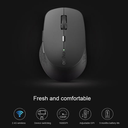 Rapoo M300G 1600DPI 3 Keys Laptop Office Silent Wireless Bluetooth Mouse, Deep Gray, Blue, Light Gray