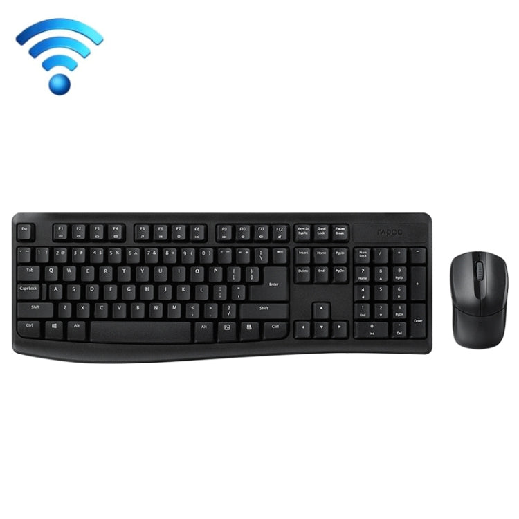 Rapoo X1800PRO 104 Keys Waterproof Multimedia Wireless Keyboard Mouse Set, Black, White