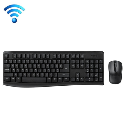 Rapoo X1800PRO 104 Keys Waterproof Multimedia Wireless Keyboard Mouse Set, Black, White