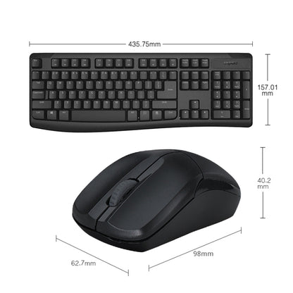 Rapoo X1800PRO 104 Keys Waterproof Multimedia Wireless Keyboard Mouse Set, Black, White