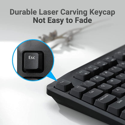 Rapoo X1800PRO 104 Keys Waterproof Multimedia Wireless Keyboard Mouse Set, Black, White