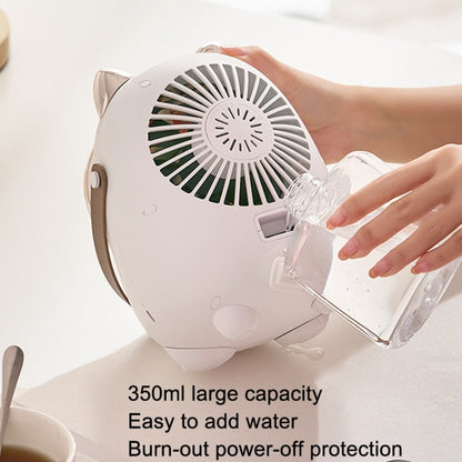 Turbine Water Cold Fan USB Desktop Humidity Spray Small Fan, Elk Pink 2000 mAh, Tanuka White 2000 mAh