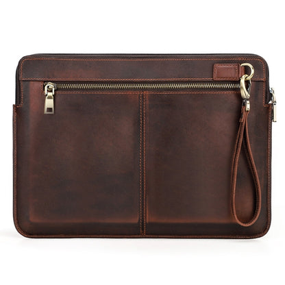 CONTACTS FAMILY Leather Laptop Sleeve For Macbook Pro 14.2 Inch, Brown, Coffee