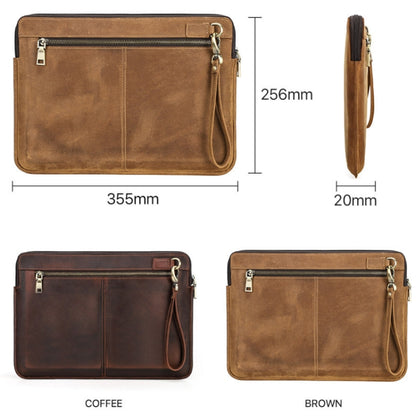 CONTACTS FAMILY Leather Laptop Sleeve For Macbook Pro 14.2 Inch, Brown, Coffee