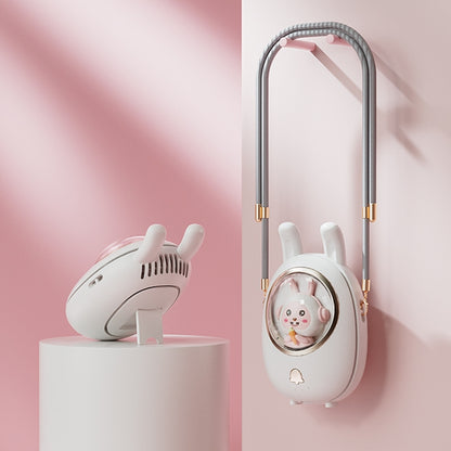 Children Hanging Neck Fan USB Handheld Light Glowing Mini Portable Fan, Children White, Children Pink, Children Yellow