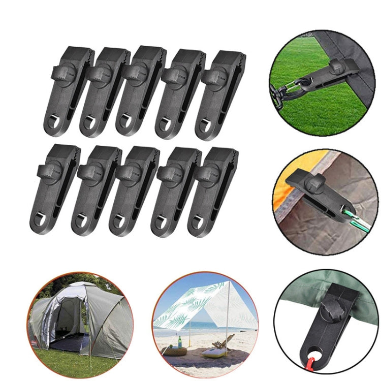 Outdoor Camping Windproof Canopy Fixed Tent Clip Rope Buckle Quick Hanging Set, 10 Clips+10 Ropes, 10 Clips+10 Black Ropes, 10 Clips+10 Black Ropes+10 Silver Buckles, 10 Clips+10 Elastic Ropes+10 Black Buckles