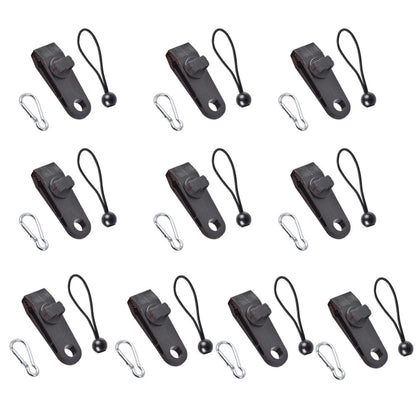 Outdoor Camping Windproof Canopy Fixed Tent Clip Rope Buckle Quick Hanging Set, 10 Clips+10 Ropes, 10 Clips+10 Black Ropes, 10 Clips+10 Black Ropes+10 Silver Buckles, 10 Clips+10 Elastic Ropes+10 Black Buckles