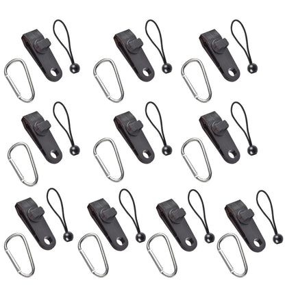 Outdoor Camping Windproof Canopy Fixed Tent Clip Rope Buckle Quick Hanging Set, 10 Clips+10 Ropes, 10 Clips+10 Black Ropes, 10 Clips+10 Black Ropes+10 Silver Buckles, 10 Clips+10 Elastic Ropes+10 Black Buckles