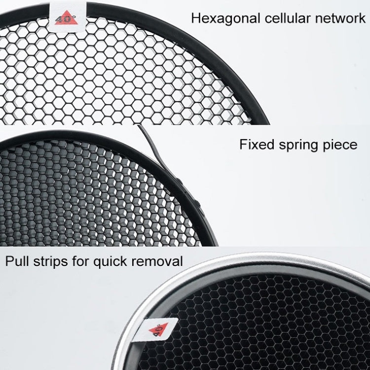 GODOX SN1002 Honeycomb Mesh Reflector Light Effect Accessory For 17cm Standard Cover, Density:, 10°, 20°, 30°, 40°, 50°, 60°