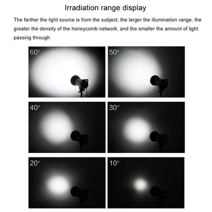 GODOX SN1002 Honeycomb Mesh Reflector Light Effect Accessory For 17cm Standard Cover, Density:, 10°, 20°, 30°, 40°, 50°, 60°