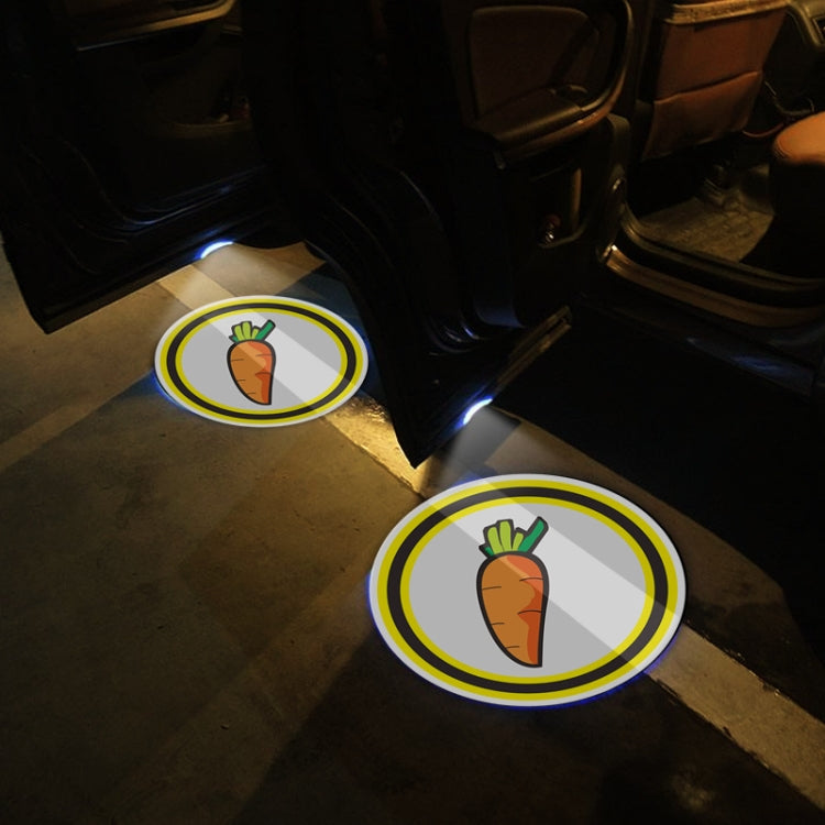 LED Infrared Induction Car Door Welcome Light Night Projection Ambient Light, Energy Circle (Blue), Energy Circle (White), Energy Circle (Yellow), Cat Claw (Yellow), Radish (Yellow), Drink (Yellow), Drink (Purple), Honor (Yellow), Honor (Purple)